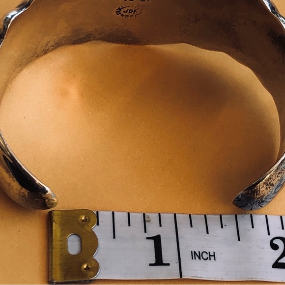 Taxco Mexico 925 Sterling Silver Ribbed Cuff Bracelet Vintage - Picture 5 of 9